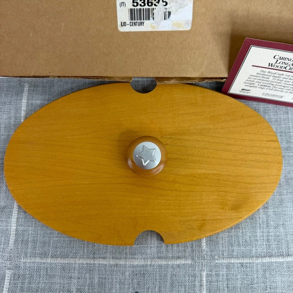 Longaberger 2000 Century Celebrations Basket Woodcrafts Lid Star Knob #53635
